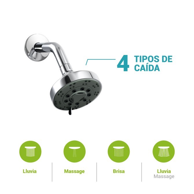 Llave para ducha vallarta c/salida tecno cr GR70V100 ITALGRIF